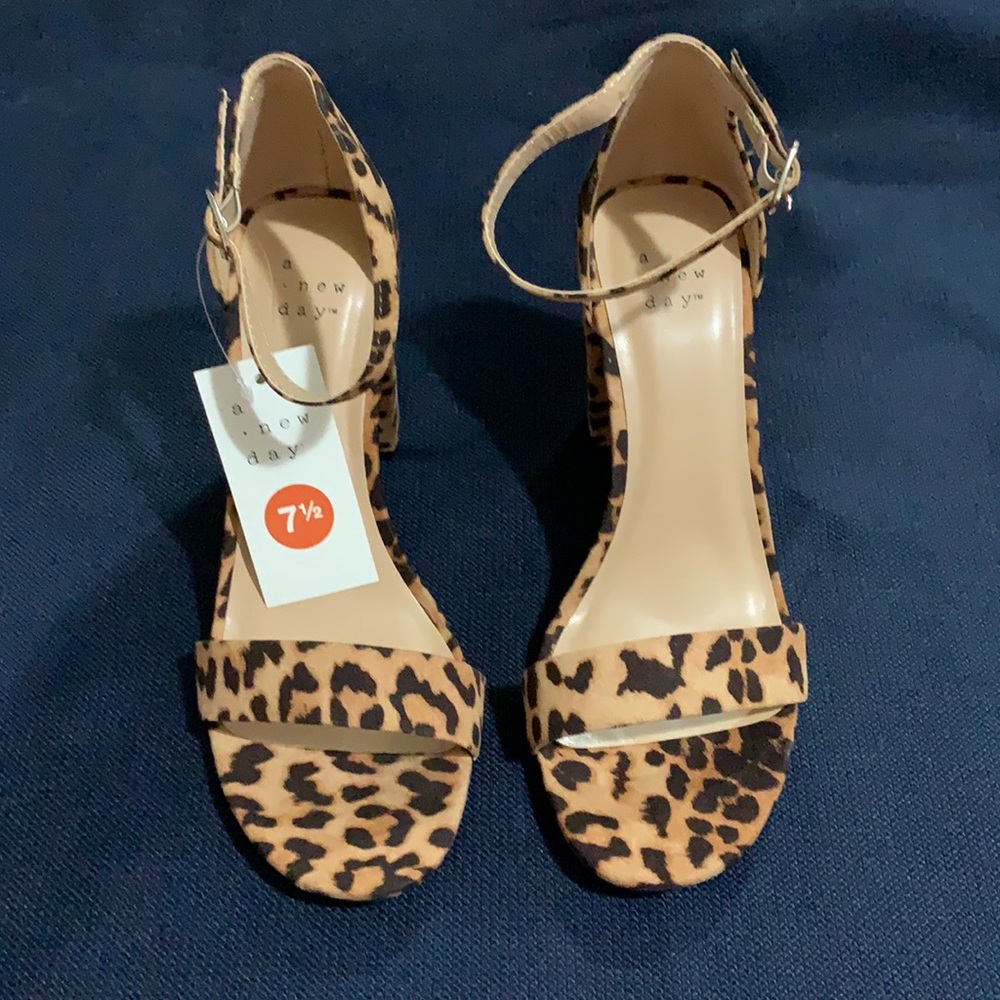 COPY - NWT Target A New Day Leopard block heel sandal